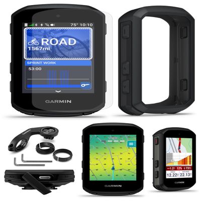 Garmin Edge 550 Compact GPS Cycling Computer Bundle - Vivid Color Display, Bike-Specific Mapping, Advanced Training & Performance with PlayBetter Silicone Case (Black) & HD Screen Protectors