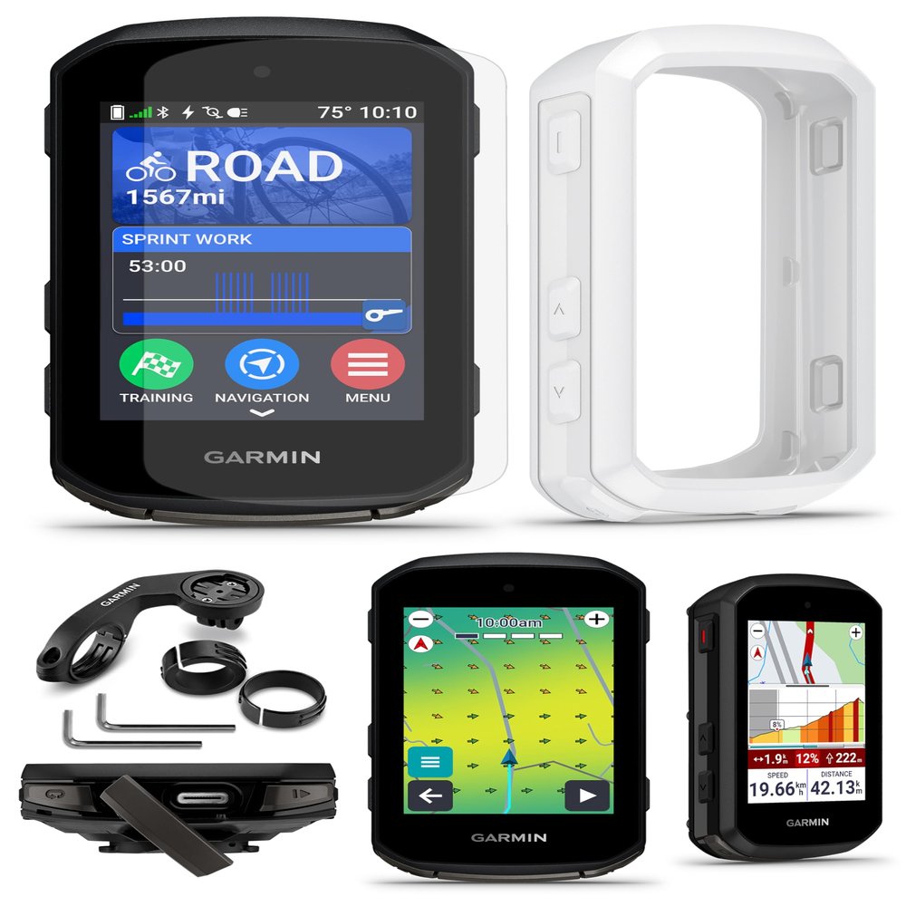 Garmin Edge 850 Compact GPS Cycling Computer Bundle - Color Touchscreen Display, Bike-Specific Mapping, Advanced Training & Performance with PlayBetter Silicone Case (White) & HD Screen Protectors