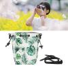 Brrnoo Camera Bag, Camera Bag with Shoudler Strap Portable Large Capacity Small for Instant (Green Leaves) view 2