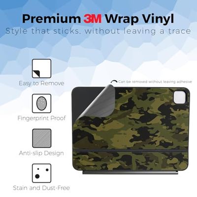 Keyboard Skin Compatible with Apple Magic Keyboard for iPad Pro 11" (M5) 2025 - Green Camouflage - Premium 3M Vinyl Protective Wrap Decal Cover - Easy to Apply | Crafted in The USA by MightySkins