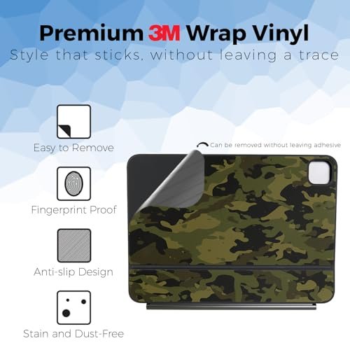 Keyboard Skin Compatible with Apple Magic Keyboard for iPad Pro 11" (M5) 2025 - Green Camouflage - Premium 3M Vinyl Protective Wrap Decal Cover - Easy to Apply | Crafted in The USA by MightySkins