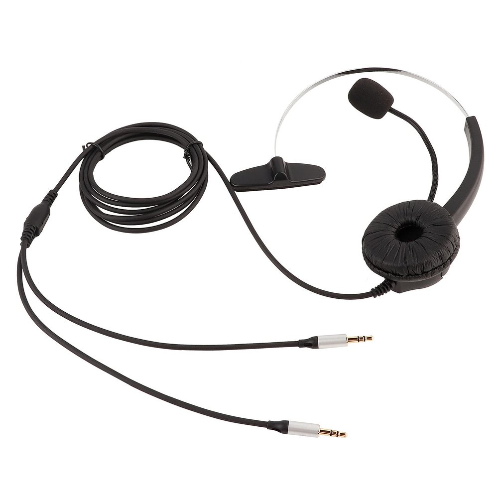 KunEchevyr Call Center Headset with Phone, Monaural Earpiece Headset, Noise C Hands Headph with 3.5mm Jack, ible 330 Degree Rotatable Boom Mic for Desk Phone Use