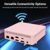 Jectse Small Computer Dual Band WiFi, 4.2, USB Ports, HD Multimedia Small PC for Home (8G and 256G Pink) view 3