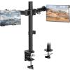 Dual Independent Desk Stand,for 2 Up to 27 Inch Screens,Each 22lbs,C Clamp/Grommet,Desktop Thickness 0.4-3.5 Inches,360Rotation,Save Space,Vesa 75x75/100x100mm view 1