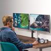 Dual Independent Desk Stand,for 2 Up to 27 Inch Screens,Each 22lbs,C Clamp/Grommet,Desktop Thickness 0.4-3.5 Inches,360Rotation,Save Space,Vesa 75x75/100x100mm view 2