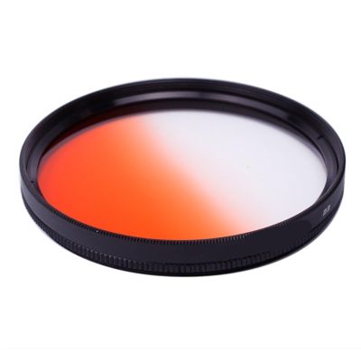 40.5 49 52 55 58 62 67 72 77 mm Circle Gradient Orange Color Lens Filter 49mm 52mm 55mm 58mm 67mm 72mm 77mm Graduated Gradual Excellent(62mm)
