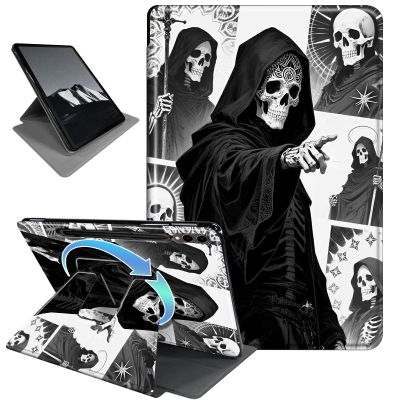 Rotating Case for Samsung Galaxy Tab S10 Ultra/S9 Ultra/S8 Ultra 14.6",Horizontal & Vertical Stand Cover with Auto Wake/Sleep,Black Skeleton Warrior