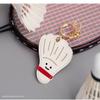 MC Fashion PU Leather Keychain Holder Case Compatible with AirTag, Cute Ball Games GPS Tracker Case Charm Key Ring (Badminton) view 3
