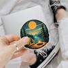3 Pcs Night Camping Sticker  Vintage Tent and Campfire Scene Under Moon Vinyl Decal Waterproof for Laptop, Water Bottle, Cooler, Notebook, Car  Gift for Hikers, Campers, Nature Lovers (S1, 2 inch) view 2