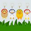 MC Fashion PU Leather Keychain Holder Compatible with AirTag, Cute Duckling GPS Tracker Case Charm Key Ring (White/Red) view 2