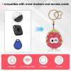 MC Fashion PU Leather Keychain Holder Compatible with AirTag, Cute Duckling GPS Tracker Case Charm Key Ring (White/Red) view 4