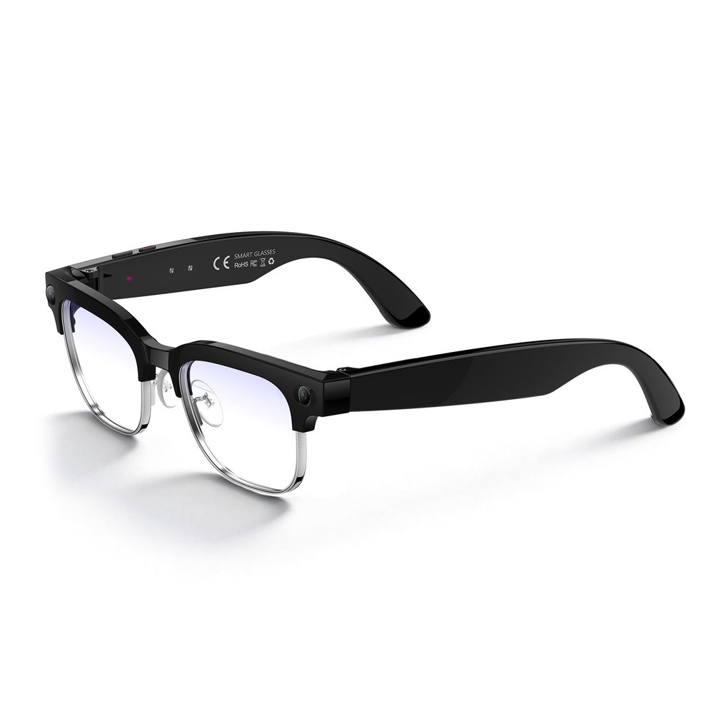 KWENRUN AI Smart Glasses with 8MP Camera, 4K Video & HD Photo, Bluetooth Audio, AI Voice Assistant, Real-Time Translation, Object Recognition, Noise-Cancel Calls, Music, Photochromic Lenses