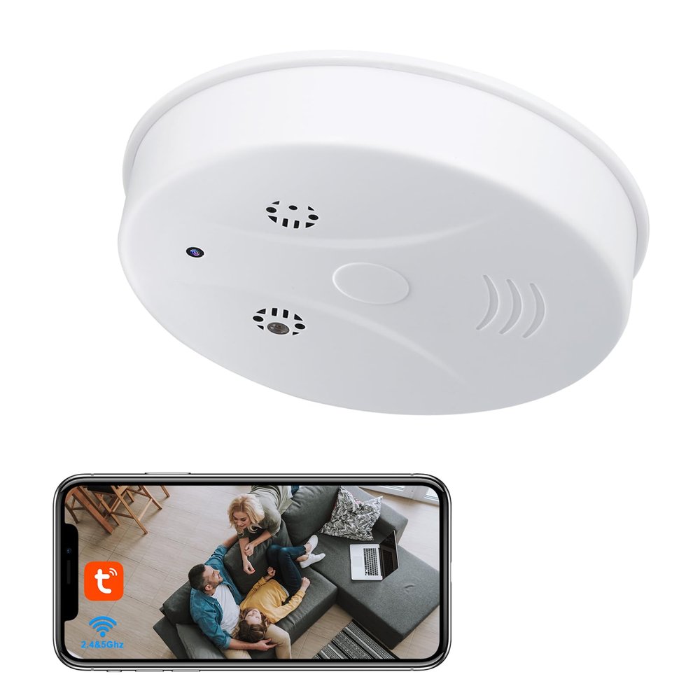 eovas Hidden Camera WiFi Smoke Detector 1080P HD Wireless Mini Cameras Small Nanny Cam with Motion Detection, Night Vision, Indoor Security Camera for Home