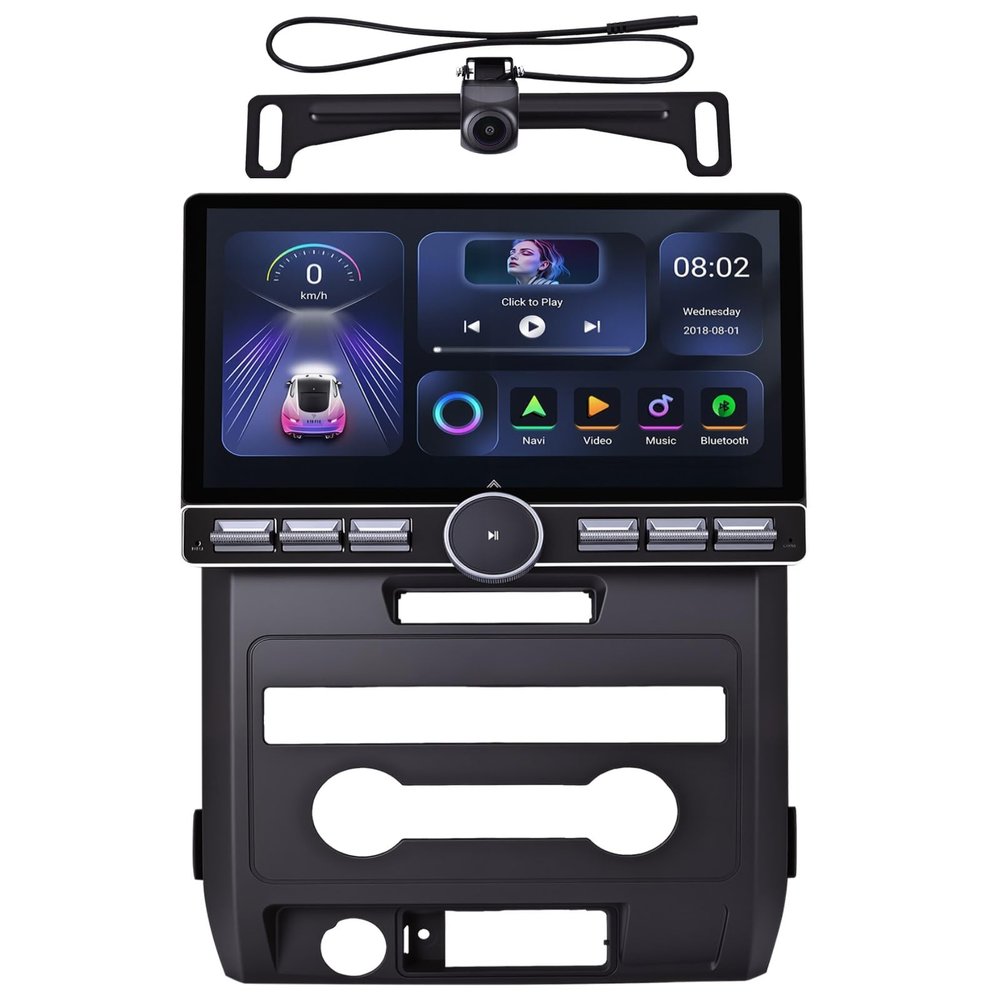10 Inch Car Stereo Radio for Ford F150 2009 2010 2011 2012, Single Knob Keybutton, Wireless CarPlay& Android Auto, Touch Screen,Android 15.0,SWC, AM/FM,6+64G