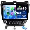 4+128G Android 15 Car Stereo for Honda Accord 2003-2007 with Wireless Carplay Android Auto, 10.1 inch 1280 * 720P IPS Touchscreen Bluetooth Car Radio Support GPS WiFi AHD Rear Camera FM RDS EQ SWC view 1