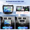 4+128G Android 15 Car Stereo for Honda Accord 2003-2007 with Wireless Carplay Android Auto, 10.1 inch 1280 * 720P IPS Touchscreen Bluetooth Car Radio Support GPS WiFi AHD Rear Camera FM RDS EQ SWC view 2