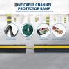4 Pack of 1 Channel Cable Protector Ramp, Rubber Cable Ramp with 22046 Lbs Load Capacity, Heavy Duty Floor Wire Cord Cover, Driveway Traffic Speed Bump for Asphalt Concrete Gravel view 3