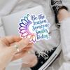 3 Pcs Be The Reason Someone Smiles Today Sticker Rainbow Glitter Motivational Vinyl Sticker for Positivity, Mental Health, Teacher Gift, Laptop, Water Bottle, Notebook, Mirror, Journal (S1, 2 inch) view 2