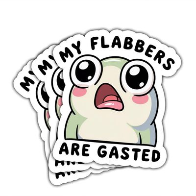 3 Pcs My Flabbers are Gasted Sticker  Funny Frog Meme Sticker with Surprised Expression Vinyl Decal Waterproof for Laptop, Water Bottle, Tumbler, Phone Case, Helmet (S1, 5 inch)