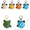 MC Fashion PU Leather Keychain Holder Compatible with AirTag, Hydrangea Floral Key Ring Charm Tracker Case (White) view 2
