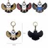 MC Fashion PU Leather Keychain Holder Case Compatible with AirTag, Creative Eagle GPS Tracker Case Charm Key Ring (Yellow) view 3