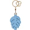 MC Fashion PU Leather Keychain Holder Compatible with AirTag, Creative Leaf GPS Tracker Case Charm Key Ring (Blue) view 1