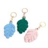 MC Fashion PU Leather Keychain Holder Compatible with AirTag, Creative Leaf GPS Tracker Case Charm Key Ring (Blue) view 2