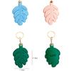 MC Fashion PU Leather Keychain Holder Compatible with AirTag, Creative Leaf GPS Tracker Case Charm Key Ring (Blue) view 3