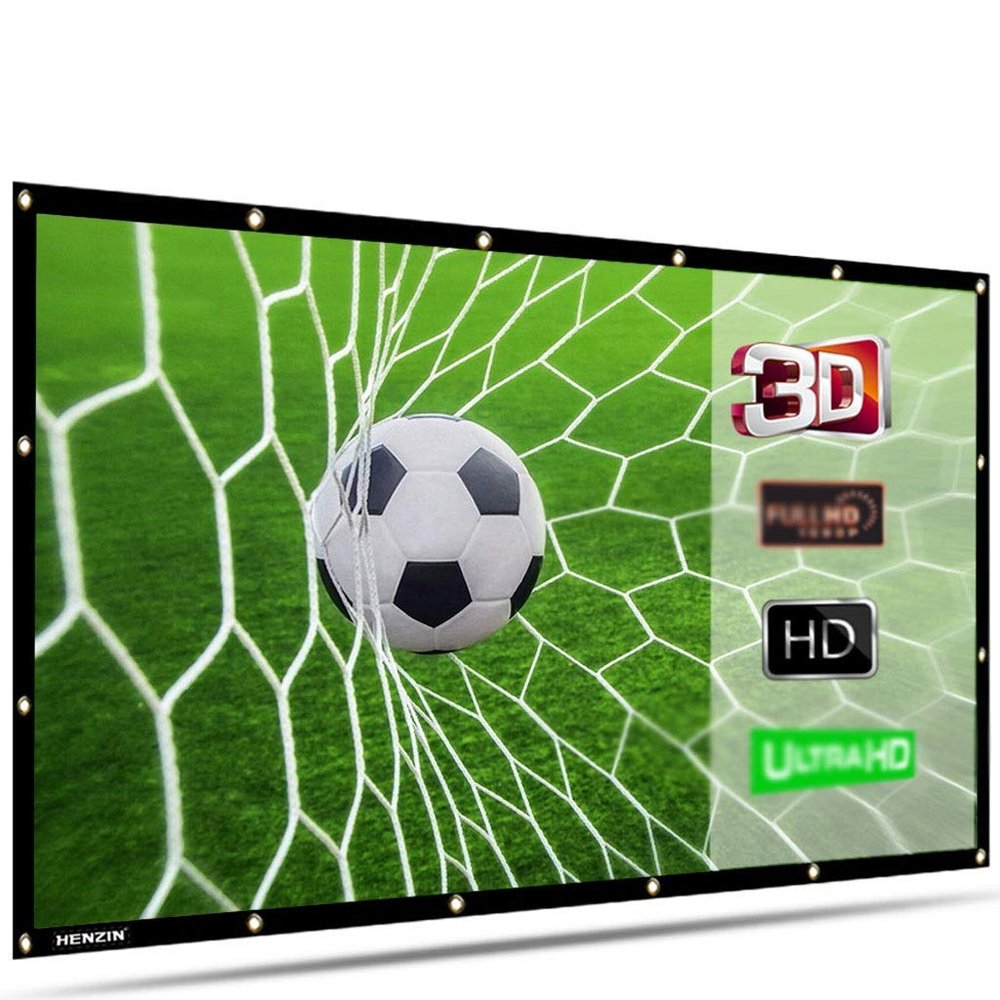 16:9 Foldable 120 inch Projector Screen PVC Fabric Projection for Education Office Home Theater Outdoor Cinema