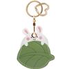 MC Fashion PU Leather Keychain Holder Case Compatible with AirTag, Cute Cartoon Panda GPS Tracker Case Charm Key Ring (Rabbit) view 1