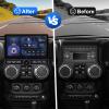 10 Inch Car Stereo Radio for Jeep Wrangler JK 2007-2017 Dodge Chrysler,Single Knob Keybutton, Wireless CarPlay& Android Auto, Touch Screen,Android 15.0,SWC, AM/FM,6+64G view 2