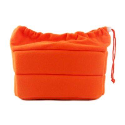 Compatible for Camera Insert Bag, Partition Padded Velvet Protective Case for DSLR Cameras & Lenses(Orange)