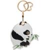 MC Fashion PU Leather Keychain Holder Case Compatible with AirTag, Cute Cartoon Panda GPS Tracker Case Charm Key Ring (Panda#1) view 1