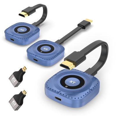 Wireless HDMI Transmitter and 2 Receiver, 4K Decoding, 500FT/150M, Plug & Play Wireless HDMI Extender for Seamless Streaming from Laptop/PC/TV Box to Monitor/TV/Projector (1*TX+2*RX-50M)