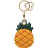 MC Fashion PU Leather Keychain Holder Case Compatible with AirTag, Cute Leaf and Fruit-Themed Charm Key Ring (Pineapple) view 1