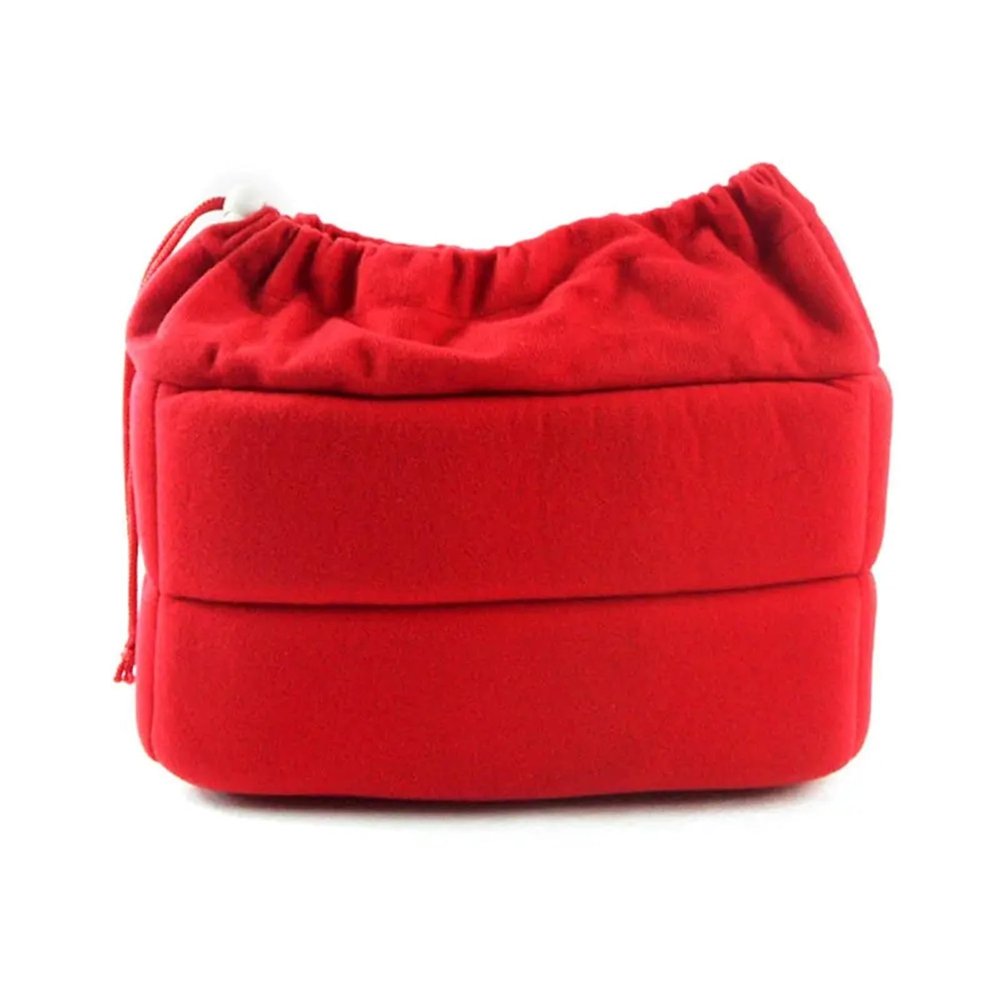 Compatible for Camera Insert Bag, Partition Padded Velvet Protective Case for DSLR Cameras & Lenses(Red)