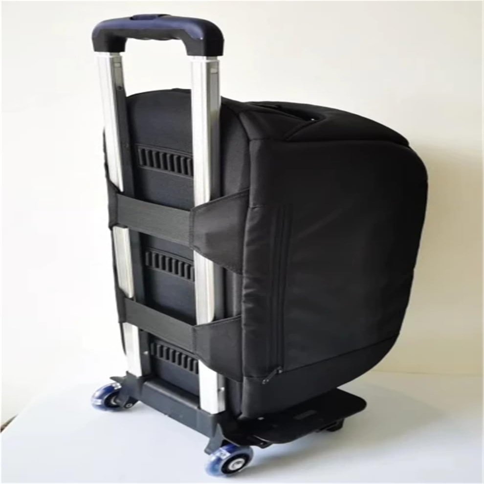 Compatible for Camera Crossbody Shoulder Bag, Multi-Function Photography Backpack with Portable Trolley(Black Trolley Bag)
