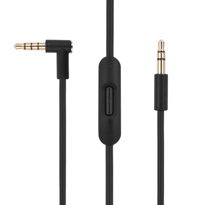 Replacement Solo 4 Audio Cable Cord Compatible with Beats Headphone Solo/Studio/Pro/Detox/Wireless/Mixr/Executive/Pill HD Sound Quality, with Inline Mic and Volume ControlDual 3.5mm Plugs (Black)