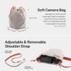 Compatible for Mirrorless Camera Drawstring Bag, Compact SLR Storage Shoulder Bag Case(Black) view 2