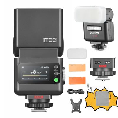 GODOX IT32 TTL Camera Flash with X5 Wireless Flash Trigger Compatible with X3,X3Pro,XPro,XProII,X2T,2.4GHz Receiver,with Reflector and Diffuser(for Canon)