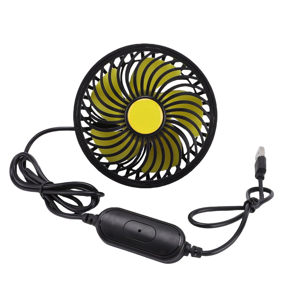 Yechiry USB Powered Car Fan, 360 Degree Rotatable Head with Powerful Cooling 18ft S 3500RPM Bushless Motor, Versatile Placement for Car Truck Rear Headrest Air Circulation