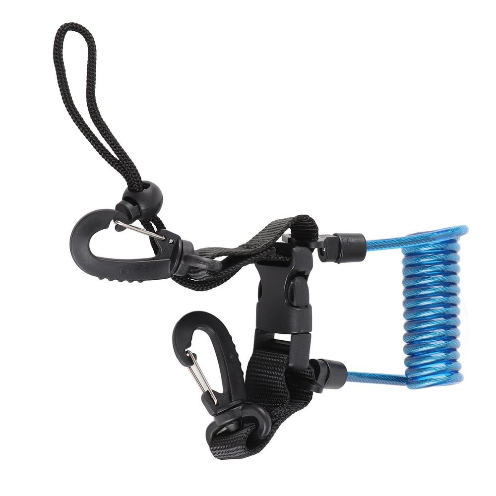 Changor Quick Release Diving Lanyard, Professional Coil Lanyard for M4 Handle Fittings, Ideal for Diving and Snorkeling (Blue)