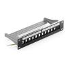 1U rack-mount patch panel, 12-port shielded computer room type panel with rear cable management rack(Sliver) view 1