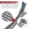 Dense Copper Braided Shielding Sleeve, Flexible Tinned Copper Mesh Tube, Safety Sheath for EMI Protection, Grounding, Heat Dissipation & Cable Management, 228mm, 25FT/50FT/100FT(25ft,18mm) view 2