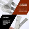 Dense Copper Braided Shielding Sleeve, Flexible Tinned Copper Mesh Tube, Safety Sheath for EMI Protection, Grounding, Heat Dissipation & Cable Management, 228mm, 25FT/50FT/100FT(25ft,18mm) view 4