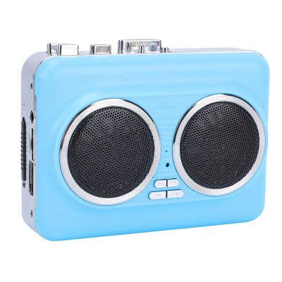 Sanpyl Portable Cassette Player Tape Recorder with Built in Speaker & 3.5mm Headphone Jack, 11.4x3.8x8.9cm, Audio Cassette to Digital Converter (Blue)