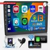 10.1 Inch Universal Car Stereo Radio with Wireless Carplay Android Auto WiFi Bluetooth FM/RDS DVR,2 DIN Touch Screen GPS Navigation Head Unit SWC Mirror Link Split Screen Backup Camera view 2