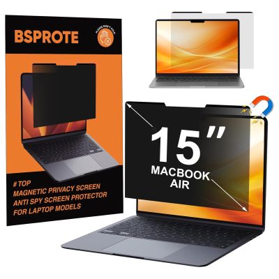 BSPROTE Magnetic Privacy Screen for MacBook Air 15-inch (2023-2025, M2, M3, M4), Reduce Eye Strain Laptop Privacy Screen Shield and Protector for Mac 15.3-inch (Model A2941 A3114 A3241)