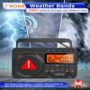 NOAA Weather Alert Radio,Digital AM FM Shortwave Radio with Best Reception,4000mAh Rechargeable Portable AM FM,Support SD Card view 2