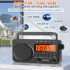 NOAA Weather Alert Radio,Digital AM FM Shortwave Radio with Best Reception,4000mAh Rechargeable Portable AM FM,Support SD Card view 3